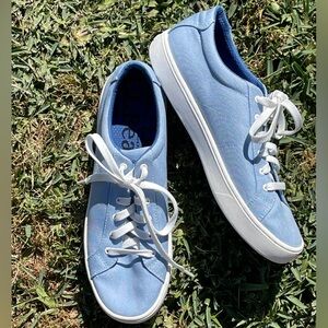 LL Bean Light Blue Canvas Lace-Up Sneakers